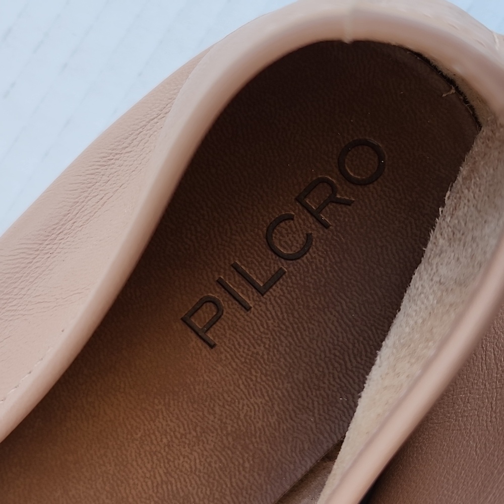 Pilcro Blush Pink Leather Square-Toe Ballet Flats - Picture 4 of 8